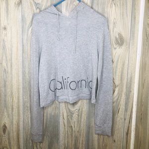 Grey California Mid Waist Hoodie Shirt